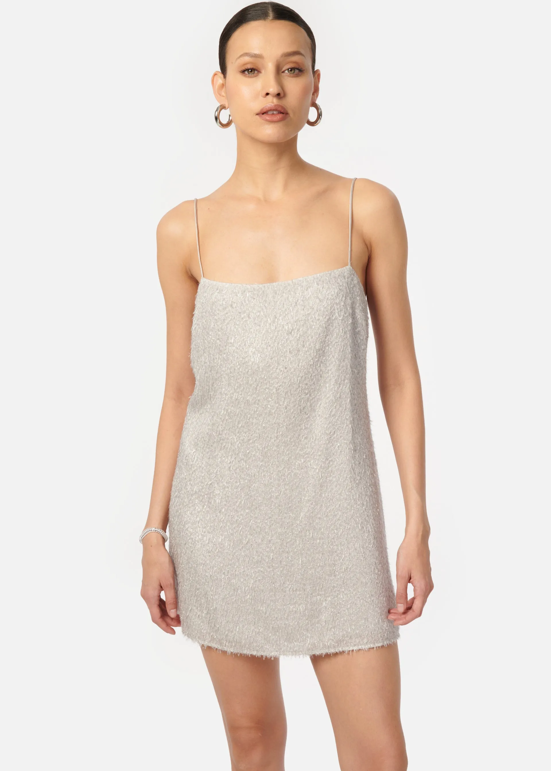 Rin Metallic Chiffon Mini Dress Haze