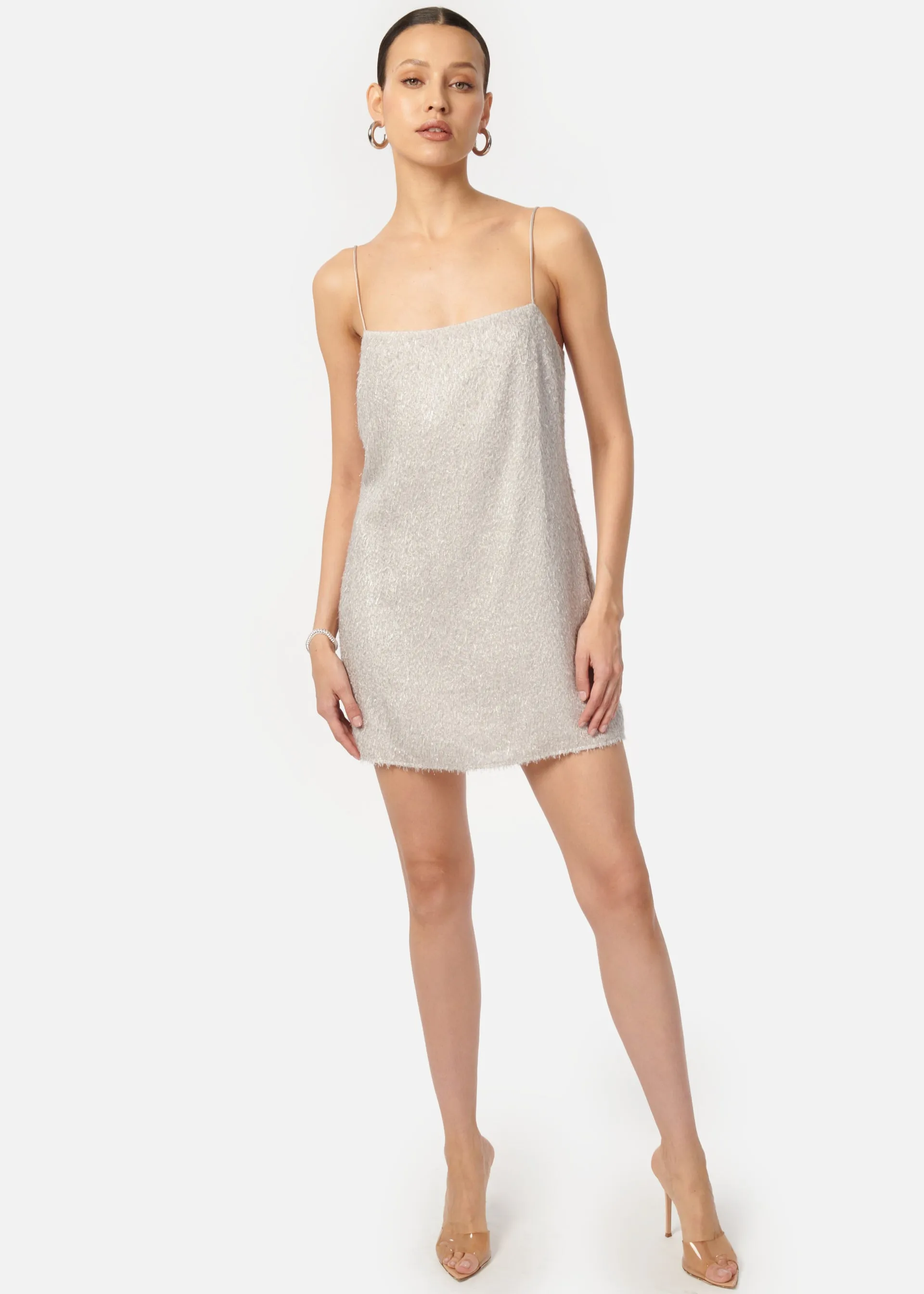 Rin Metallic Chiffon Mini Dress Haze