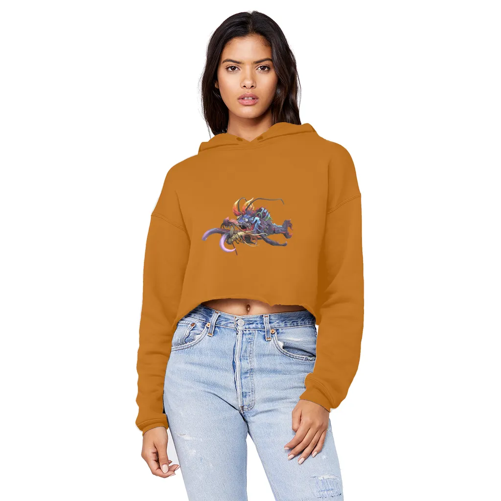 Ryuuk the Fish Dragon God Unisex Cropped Raw Edge Boyfriend Hoodie