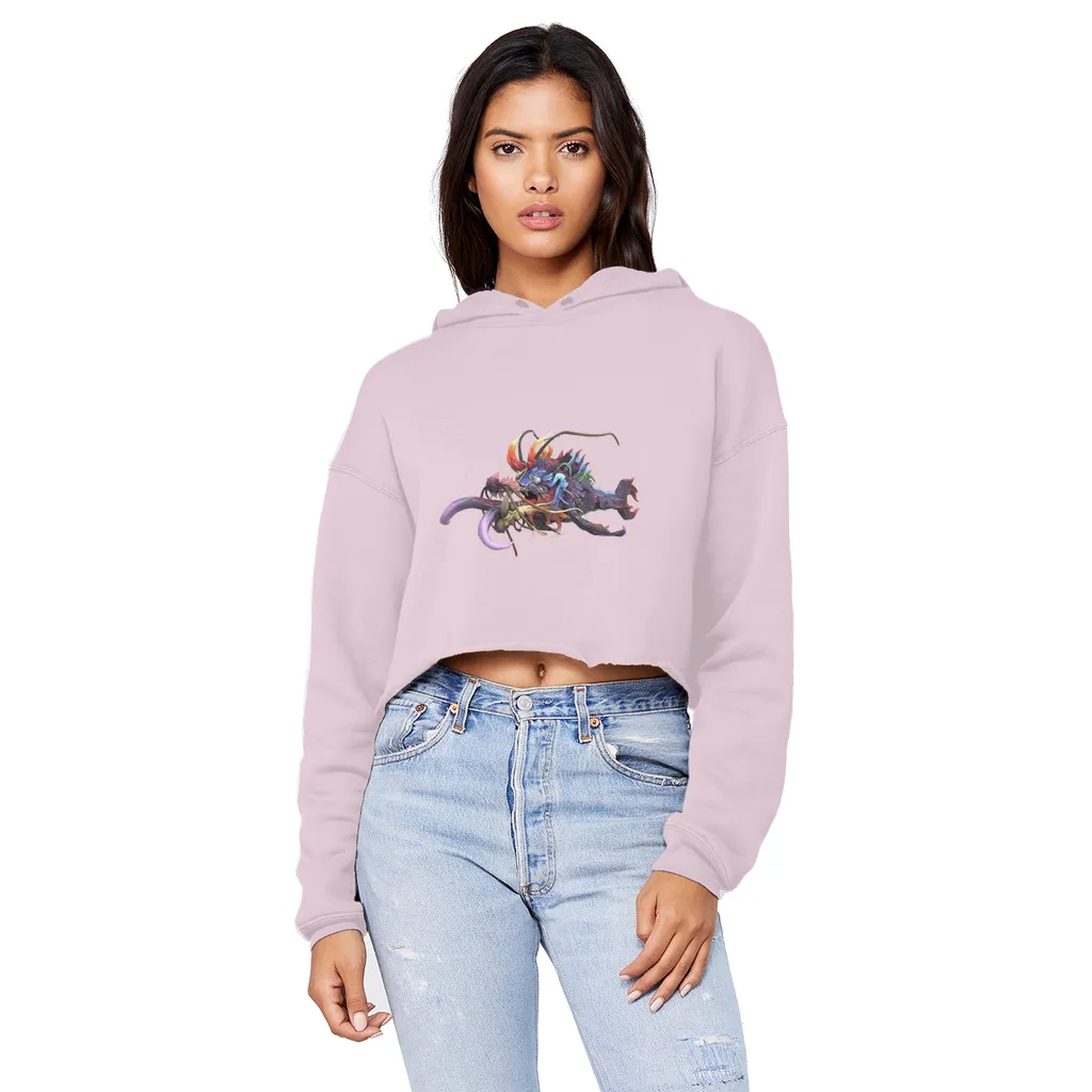 Ryuuk the Fish Dragon God Unisex Cropped Raw Edge Boyfriend Hoodie