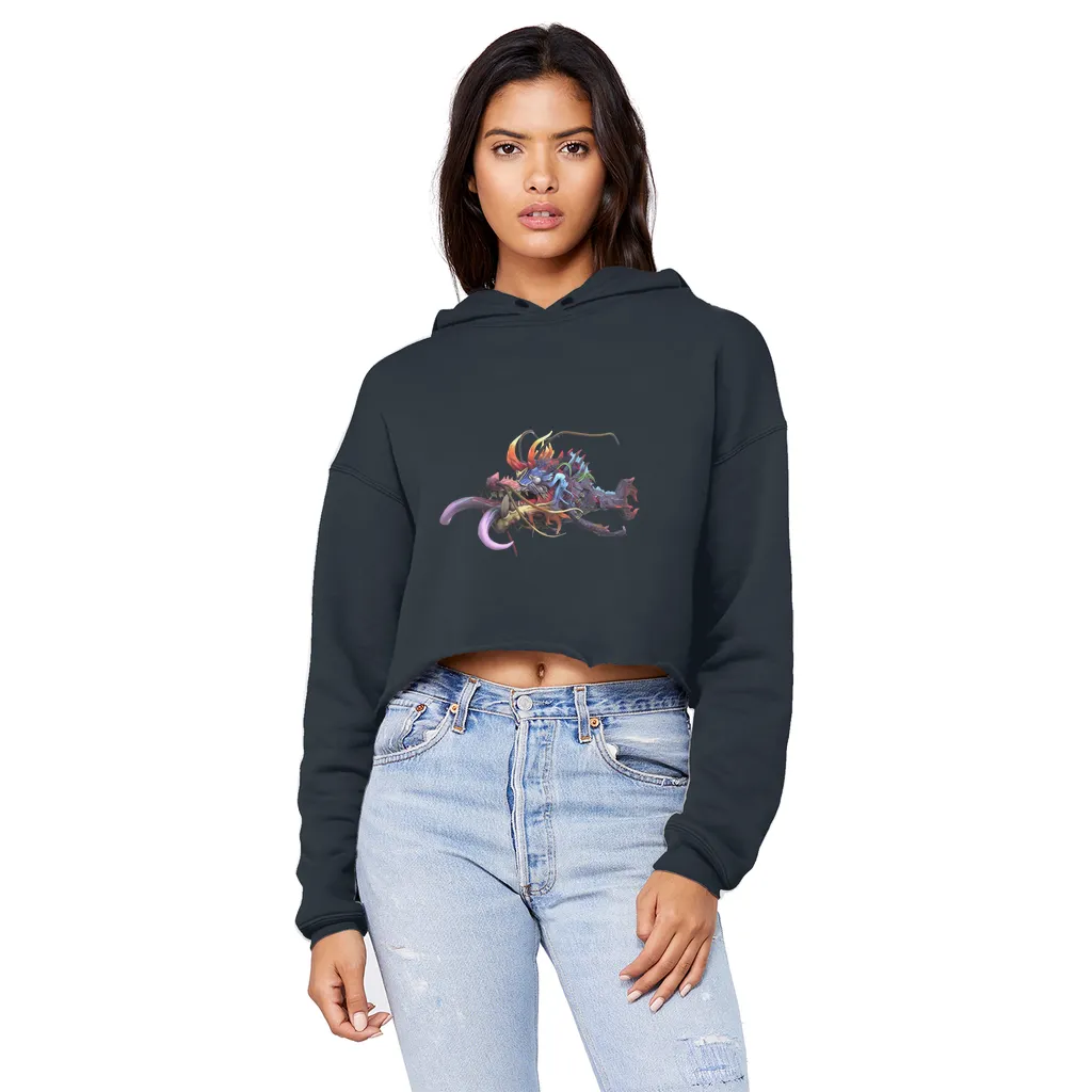Ryuuk the Fish Dragon God Unisex Cropped Raw Edge Boyfriend Hoodie