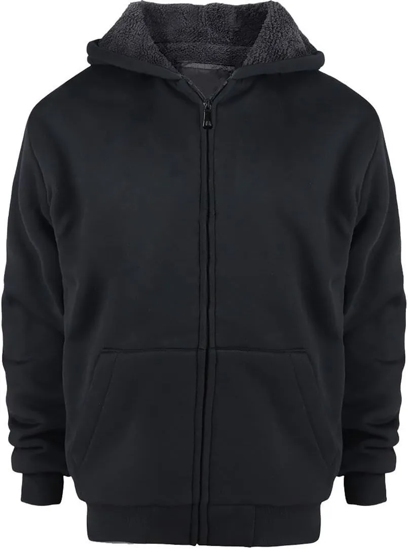 Sherpa Lined Boys Hoodie Full Zip Fleece Warm Youth Big Long Sleeve Child Sweatshirts