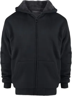 Sherpa Lined Boys Hoodie Full Zip Fleece Warm Youth Big Long Sleeve Child Sweatshirts