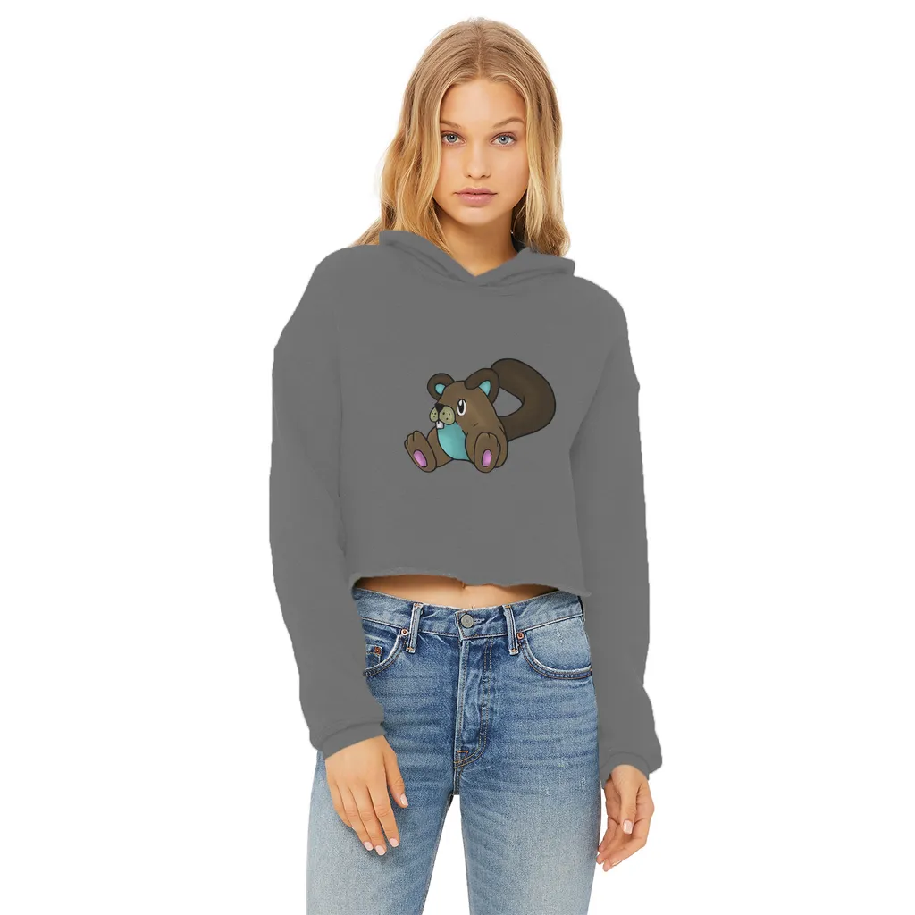 Showchu Ladies Cropped Raw Edge Hoodie