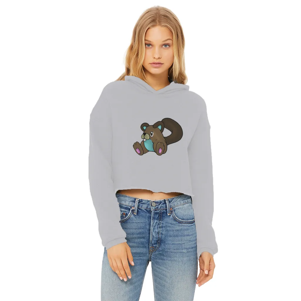 Showchu Ladies Cropped Raw Edge Hoodie