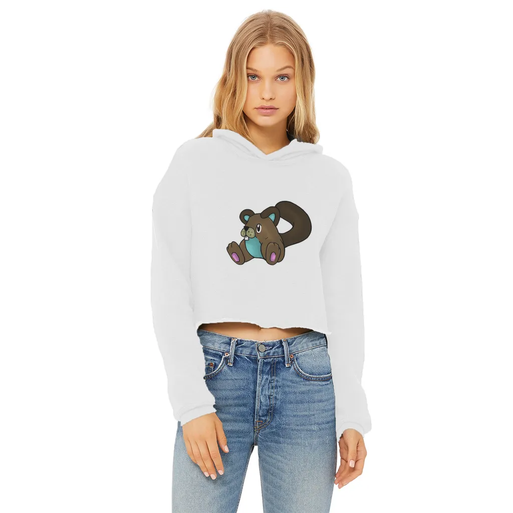 Showchu Ladies Cropped Raw Edge Hoodie