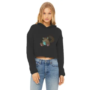 Showchu Ladies Cropped Raw Edge Hoodie