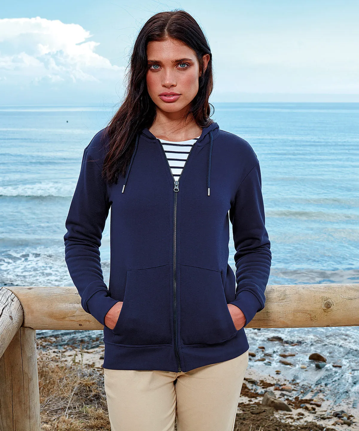Soft Pink - Women's zip-through organic hoodie