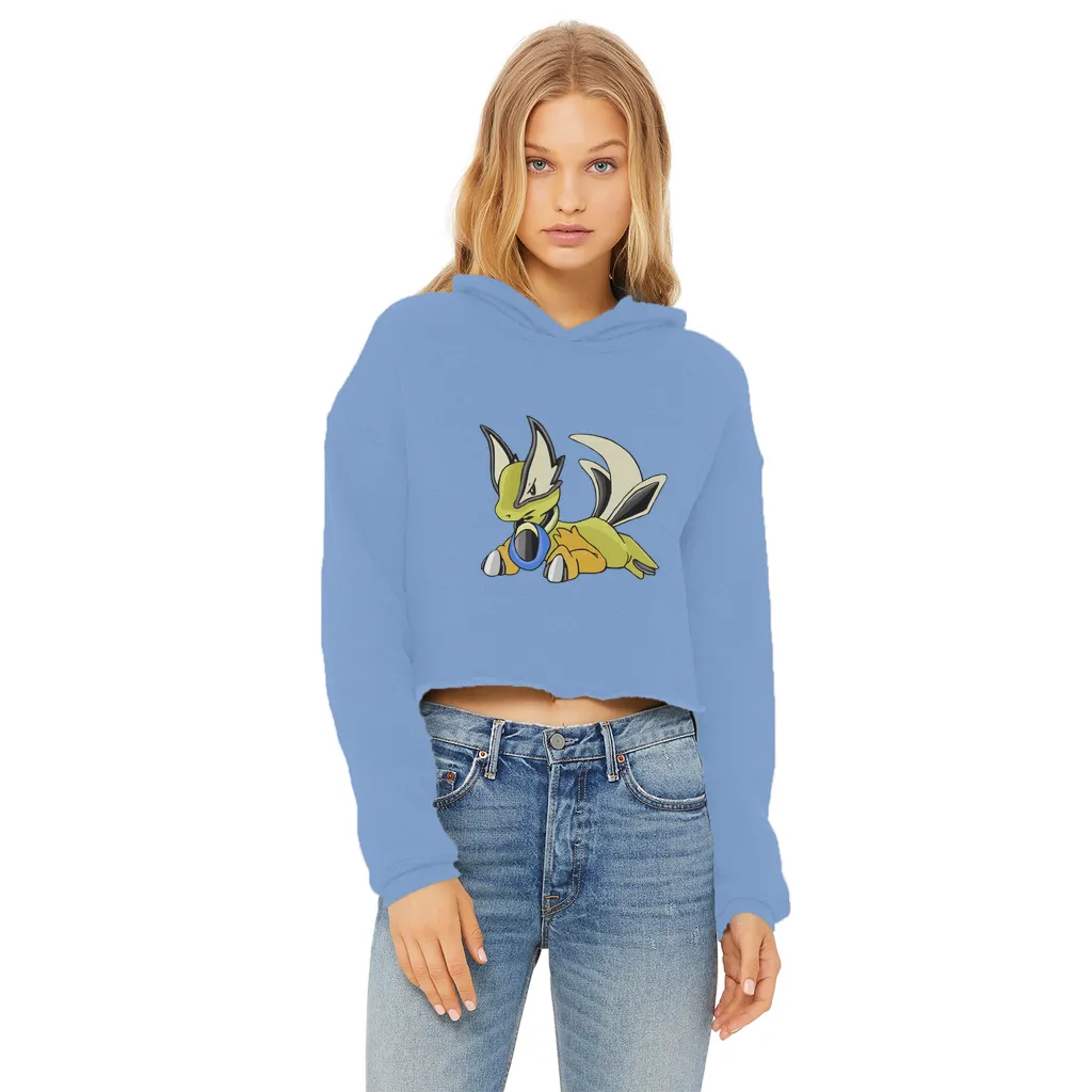 Sporela Ladies Cropped Raw Edge Hoodie