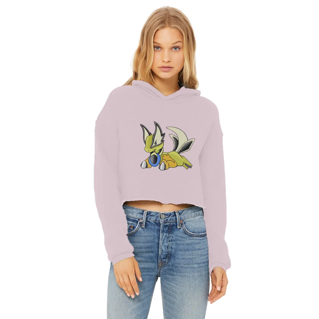 Sporela Ladies Cropped Raw Edge Hoodie