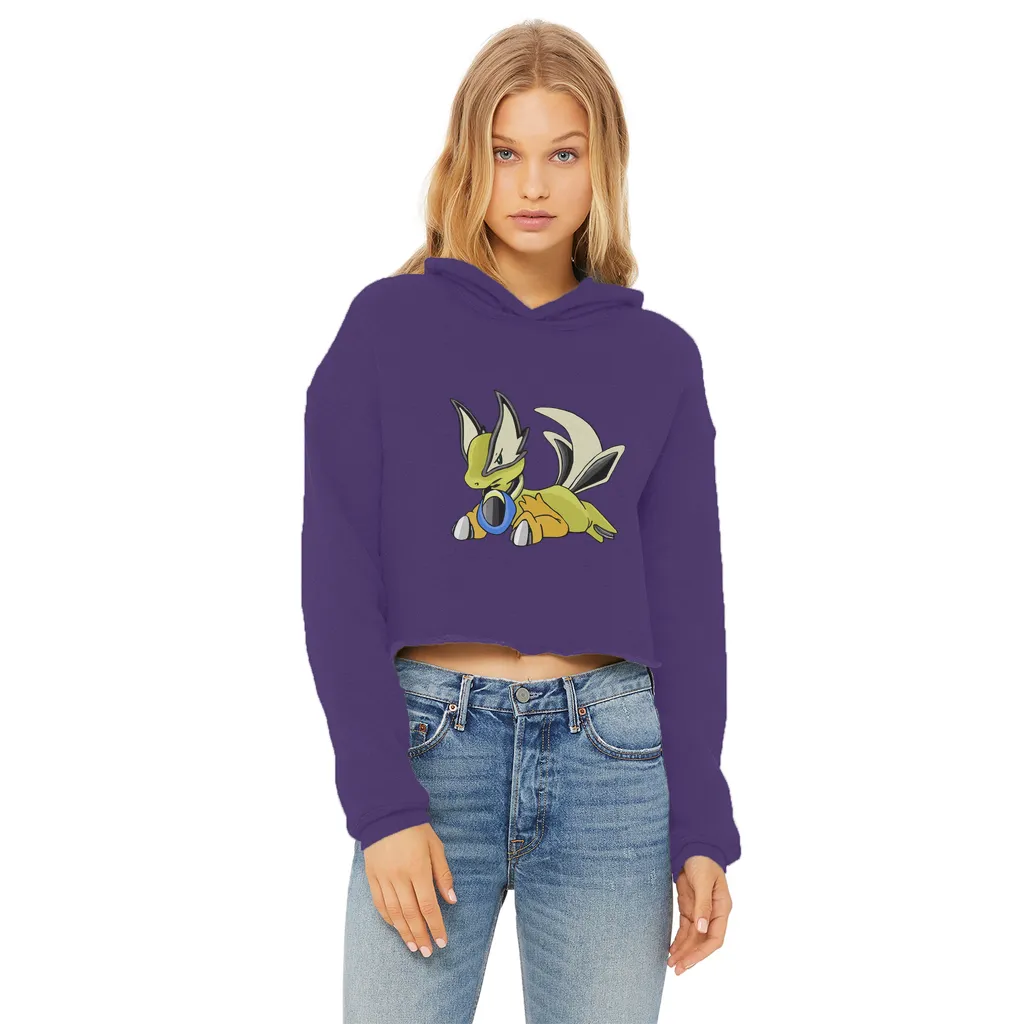 Sporela Ladies Cropped Raw Edge Hoodie