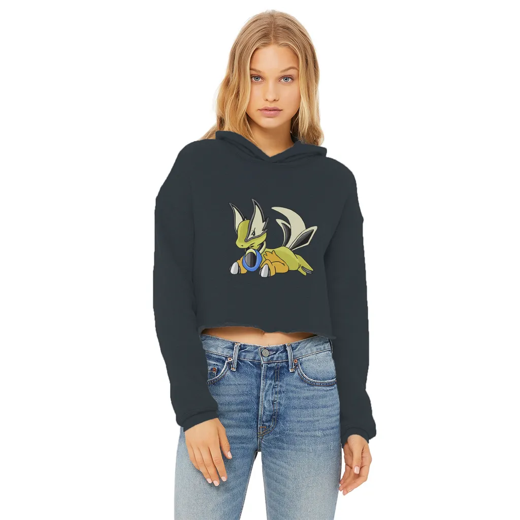 Sporela Ladies Cropped Raw Edge Hoodie