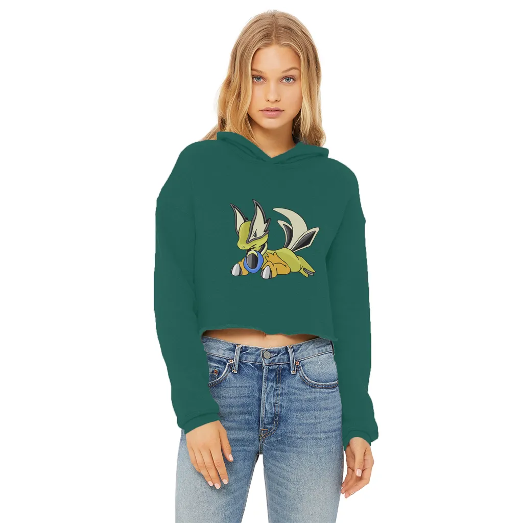 Sporela Ladies Cropped Raw Edge Hoodie