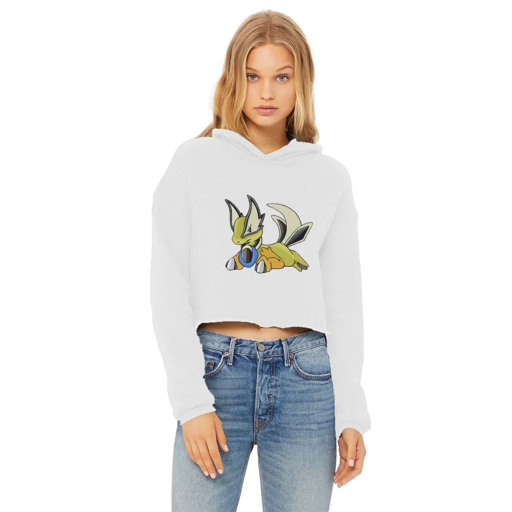 Sporela Ladies Cropped Raw Edge Hoodie