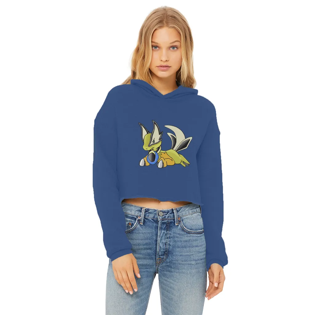 Sporela Ladies Cropped Raw Edge Hoodie