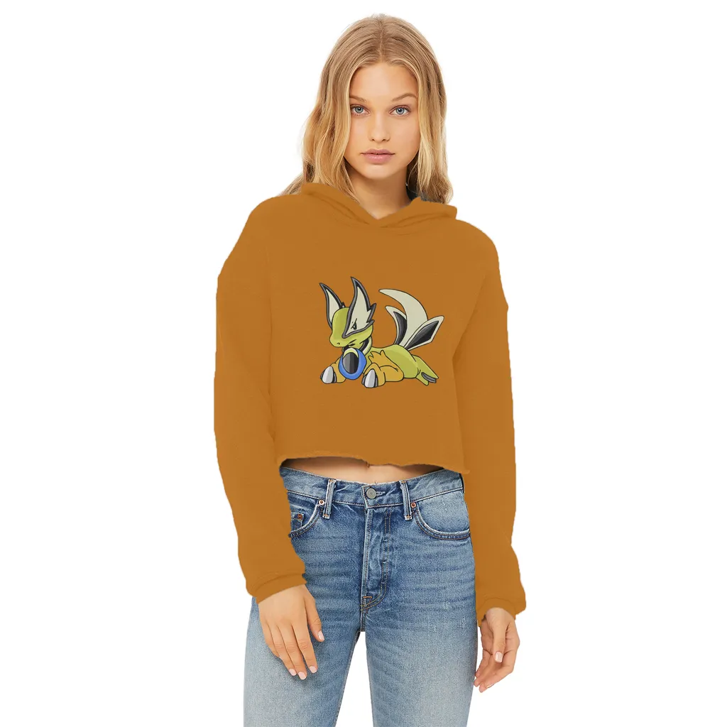 Sporela Ladies Cropped Raw Edge Hoodie