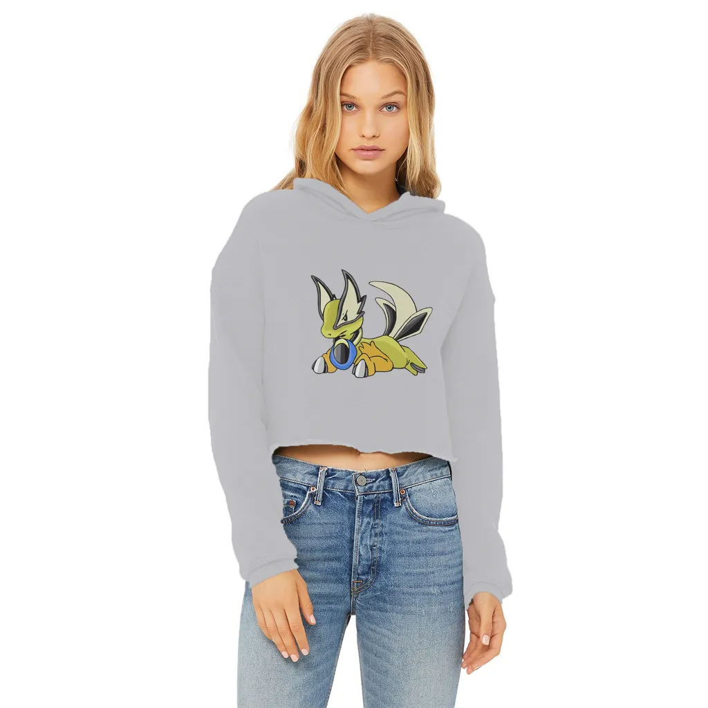 Sporela Ladies Cropped Raw Edge Hoodie