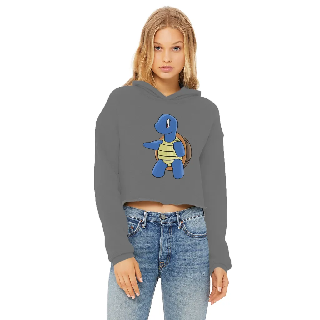 Squata Ladies Cropped Raw Edge Hoodie