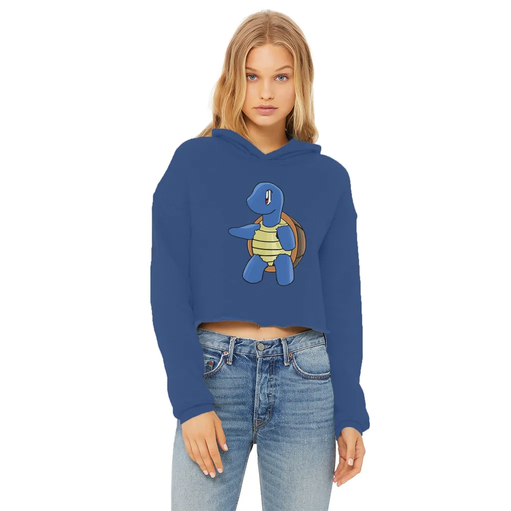 Squata Ladies Cropped Raw Edge Hoodie