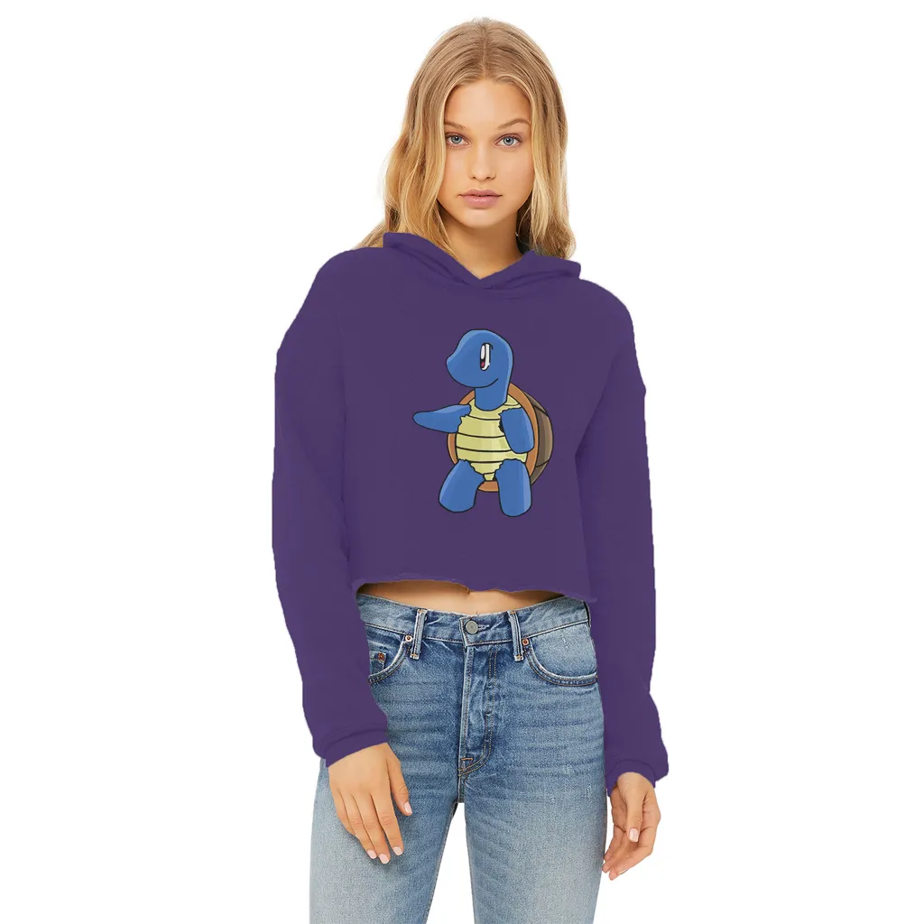 Squata Ladies Cropped Raw Edge Hoodie