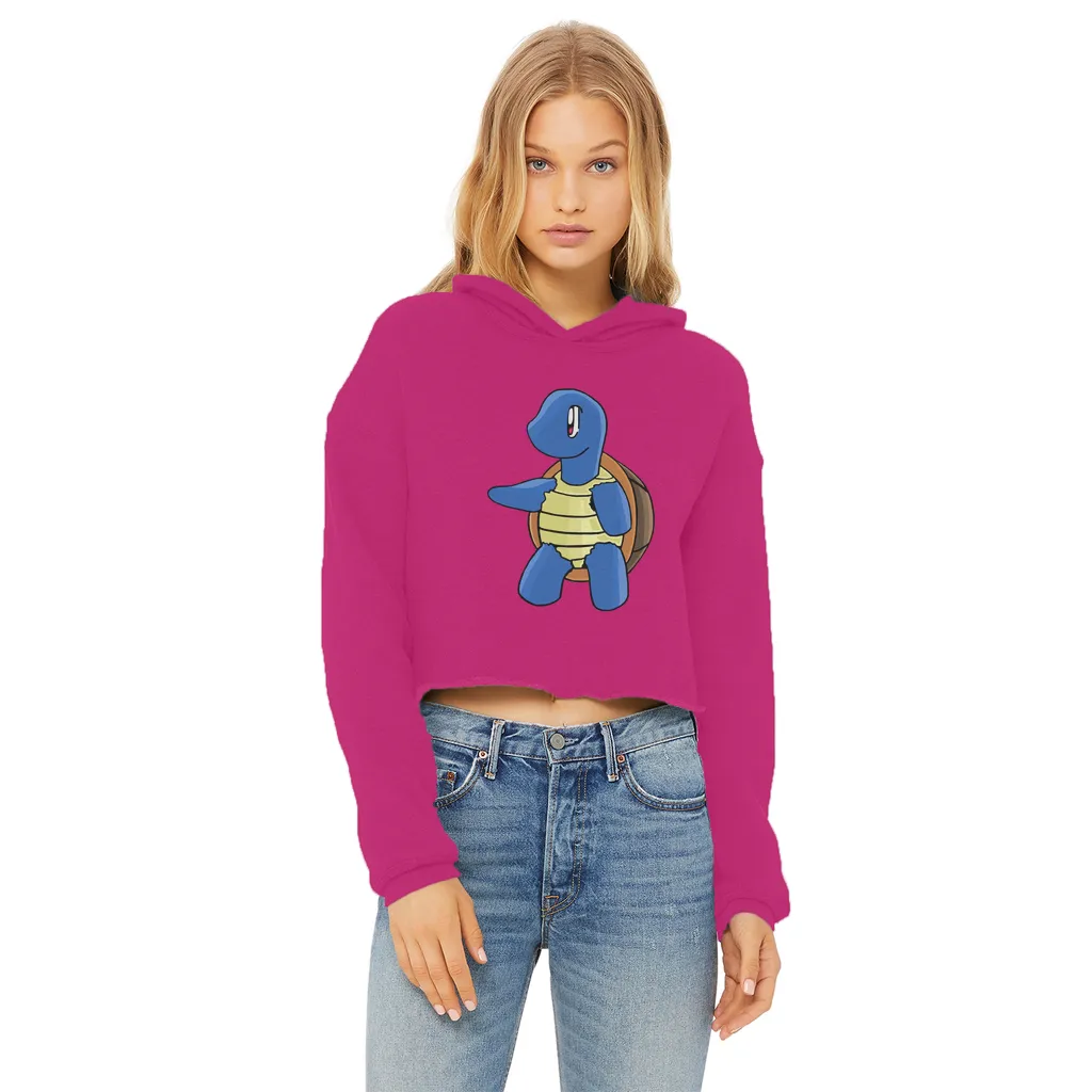 Squata Ladies Cropped Raw Edge Hoodie