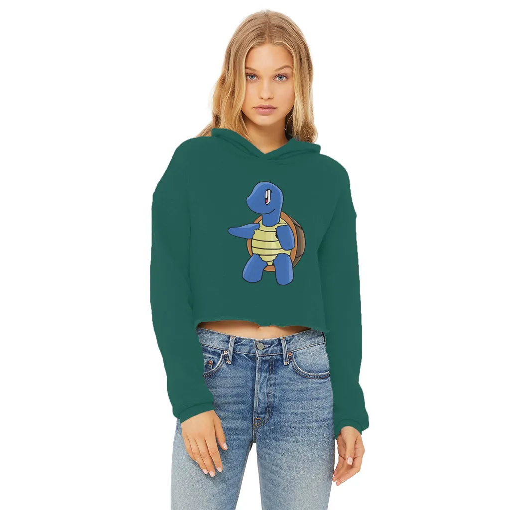 Squata Ladies Cropped Raw Edge Hoodie