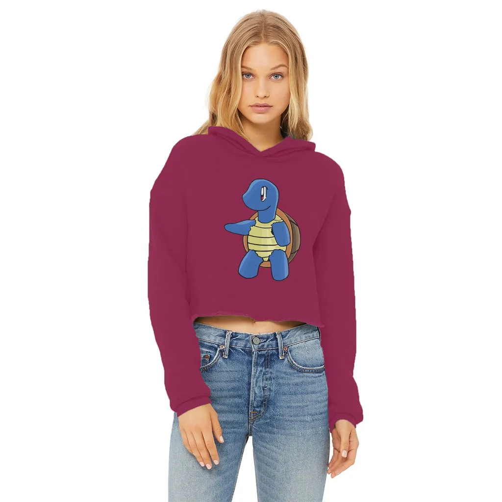 Squata Ladies Cropped Raw Edge Hoodie