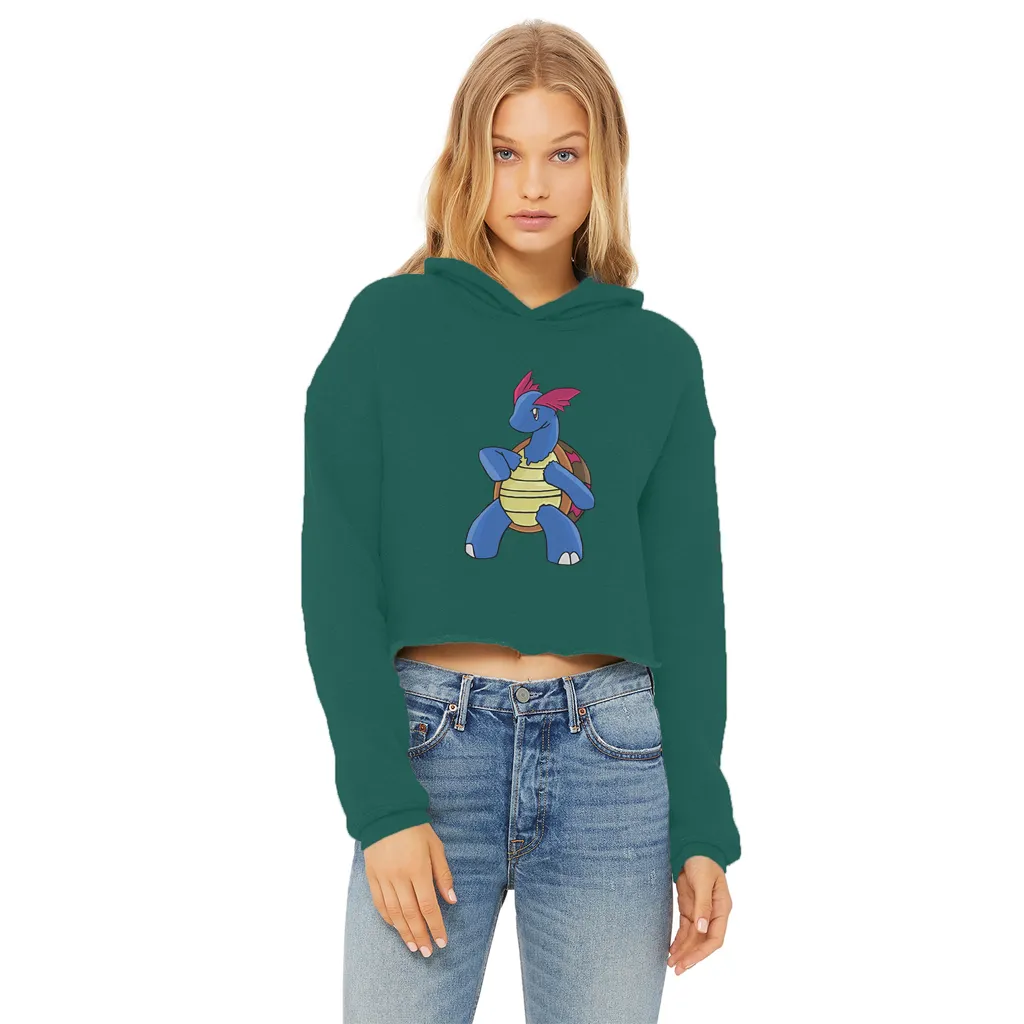 Squirtila Ladies Cropped Raw Edge Hoodie