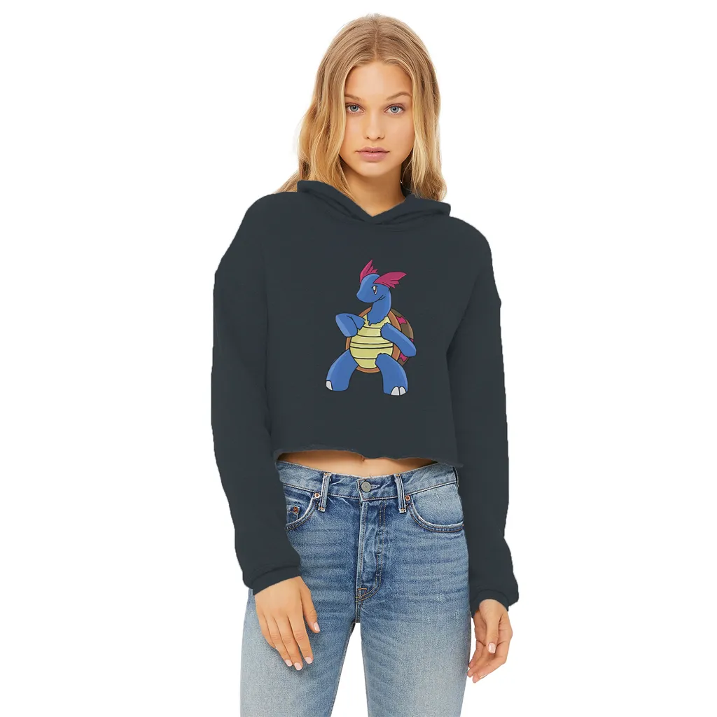 Squirtila Ladies Cropped Raw Edge Hoodie