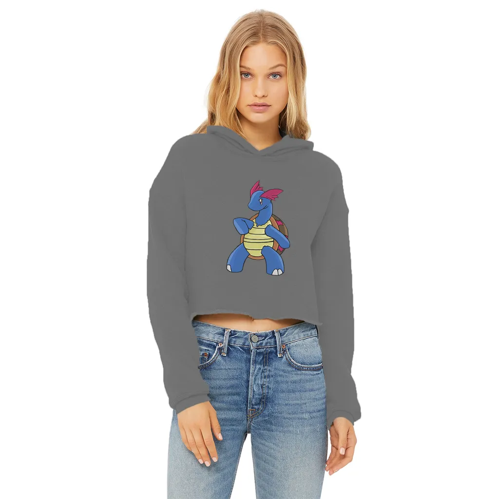 Squirtila Ladies Cropped Raw Edge Hoodie