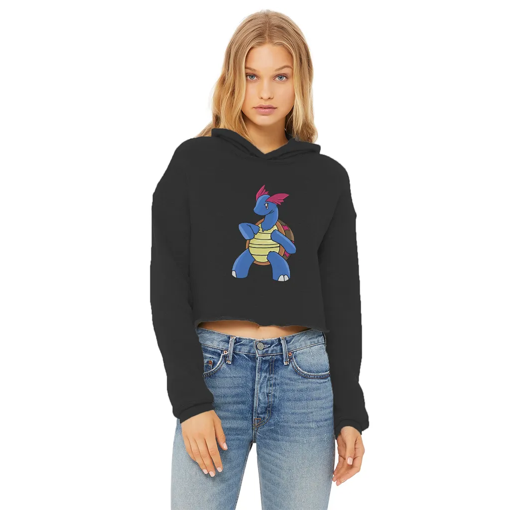 Squirtila Ladies Cropped Raw Edge Hoodie