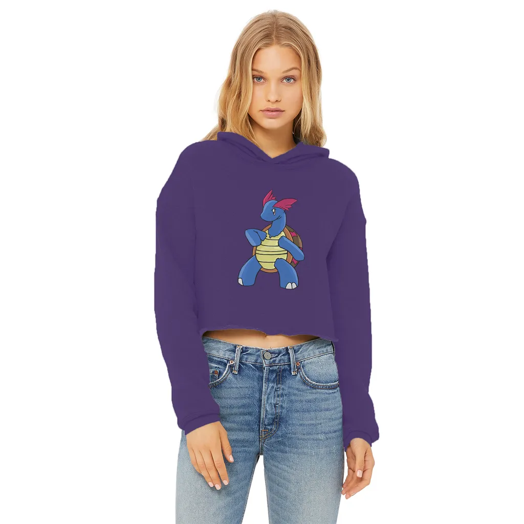 Squirtila Ladies Cropped Raw Edge Hoodie