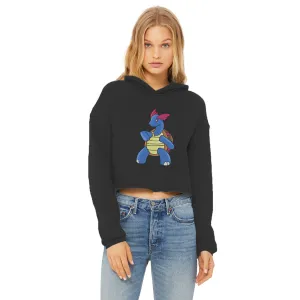 Squirtila Ladies Cropped Raw Edge Hoodie