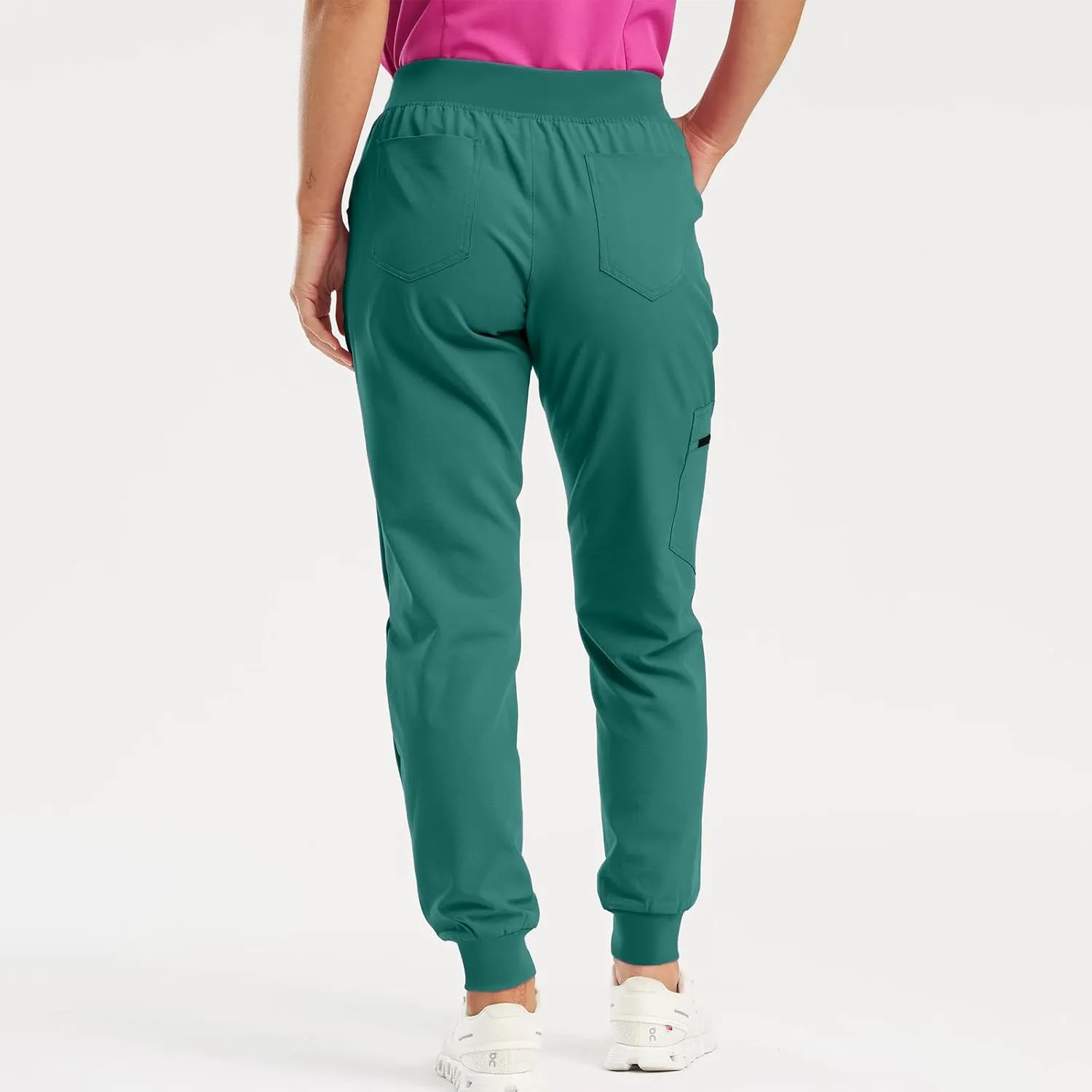 Stretch Jogger Scrubs for Women Drawstring High Waisted Yoga Pants Outdoor Lightweight Cinch Bottom Athletic Pants