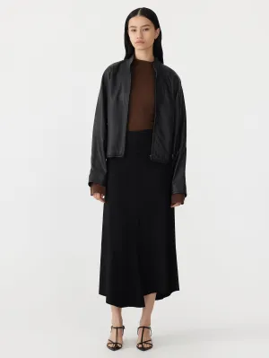 stretch viscose flared skirt
