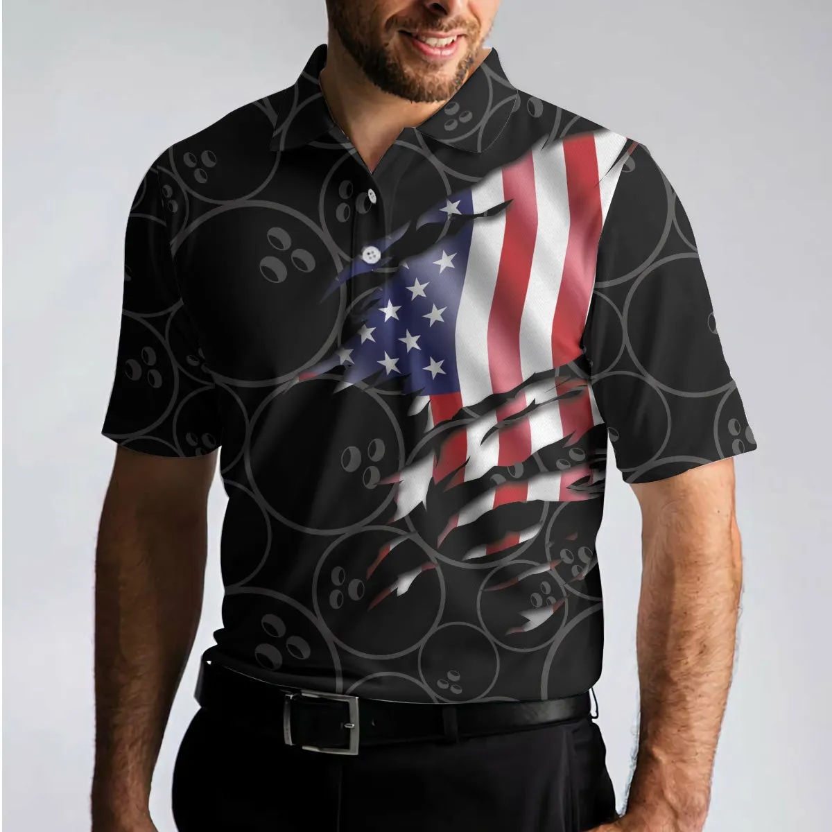 That'S How I Roll Bowling Shirt For Men Polo Shirt, American Flag Bowling Shirt For Male Bowlers Coolspod