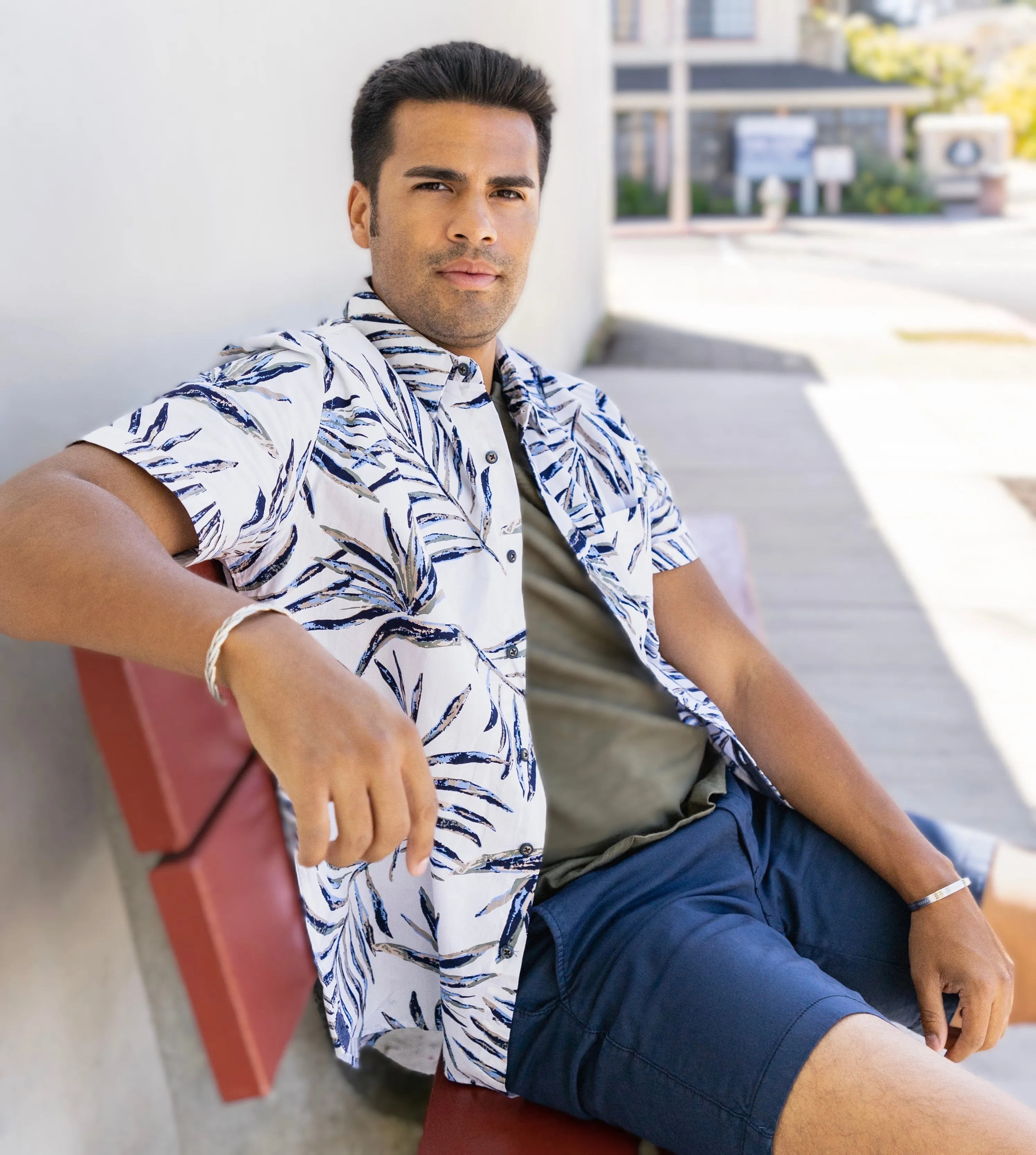 Tropical Print Poplin Shirt