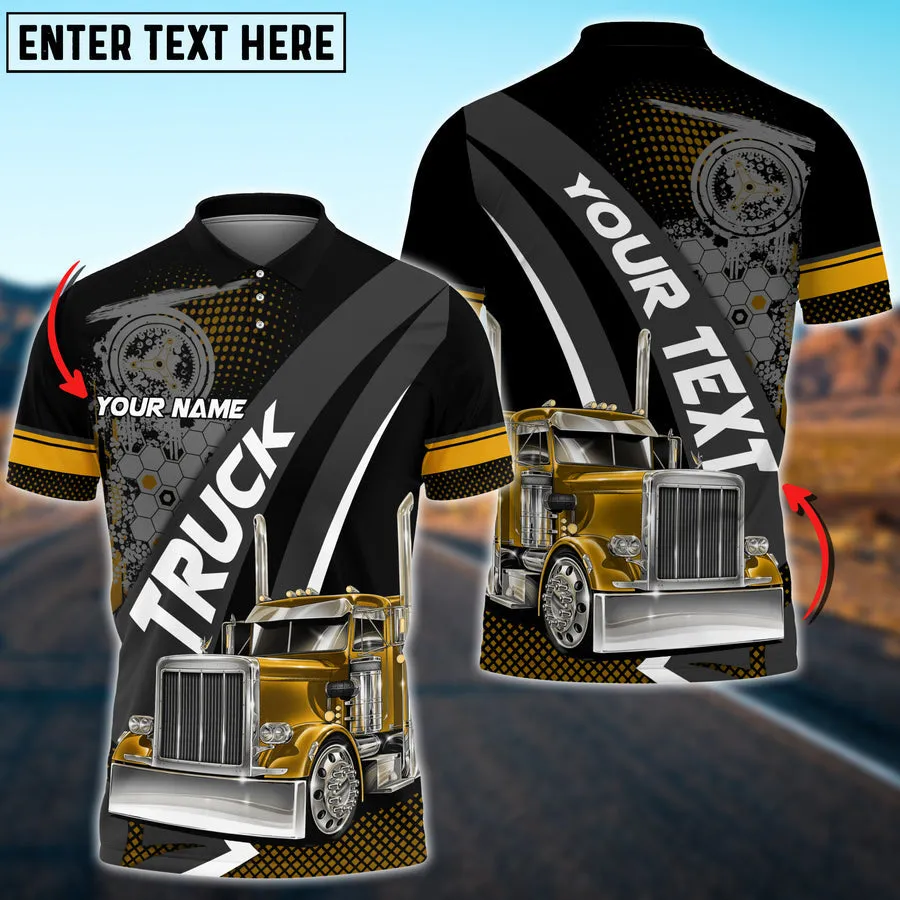 Truck Color Personalized Name Shirt For Truck Driver, Trucking Gift 3D Polo Shirt