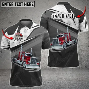 Trucking On The Road Personalized Name Polo Shirt For Truck Driver 4 Colors