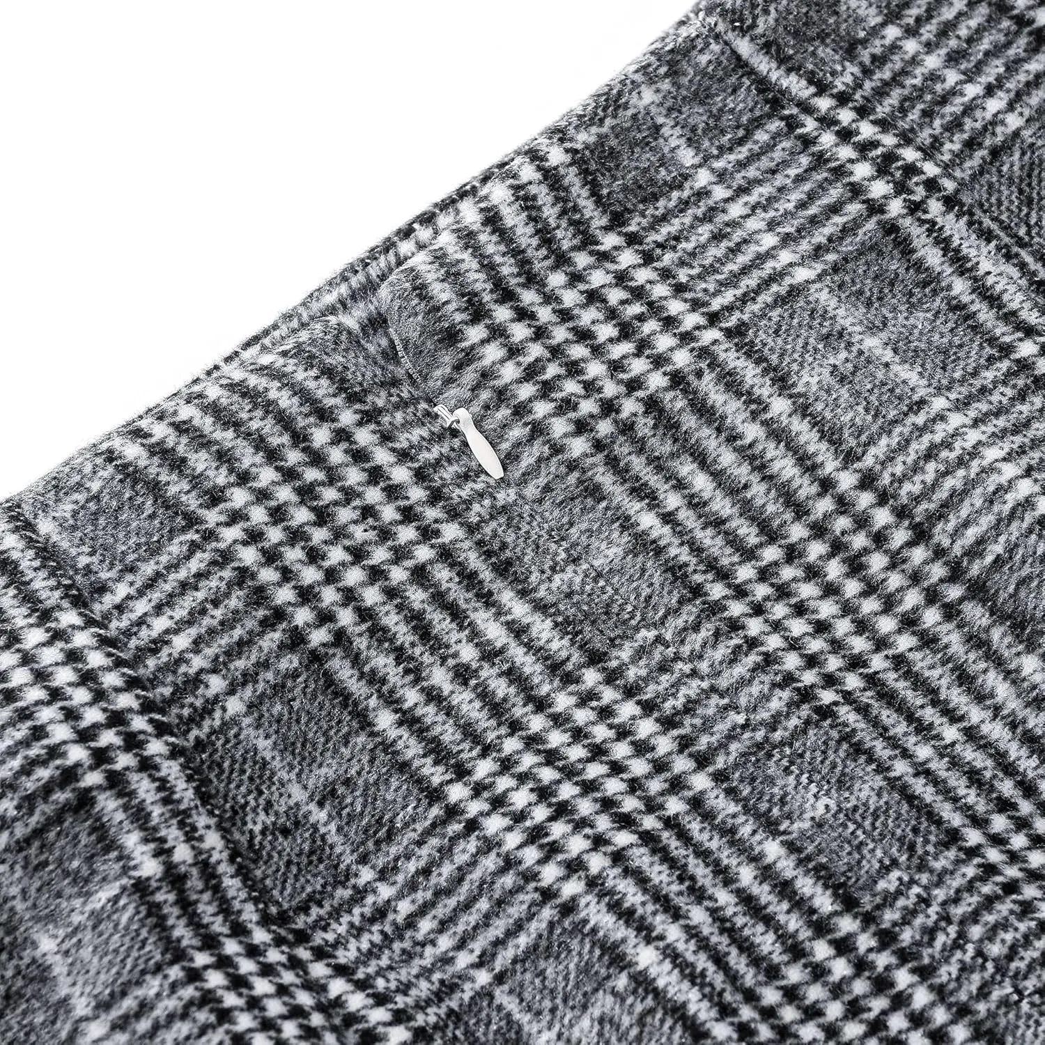 utcoco Womens High Waist Plaid Pencil Skirt Slit Bodycon Wool Mini Skirts