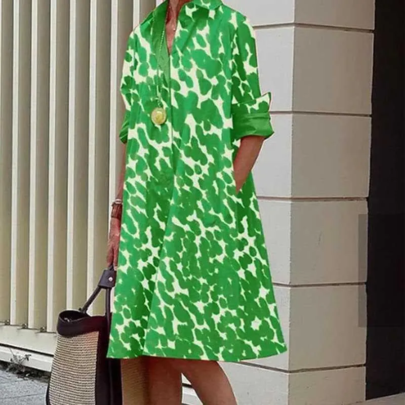Women Linen Button Down Shirt Dresses Midi Length V Neck Long Sleeve Loose Casual with Pockets Front Button Dress