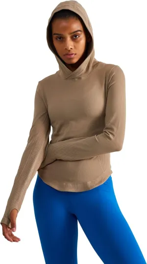 Womens Hooded Athletic Long Sleeve Running Shirts Workout Yoga Tops with Thumb Holes Slim Fit