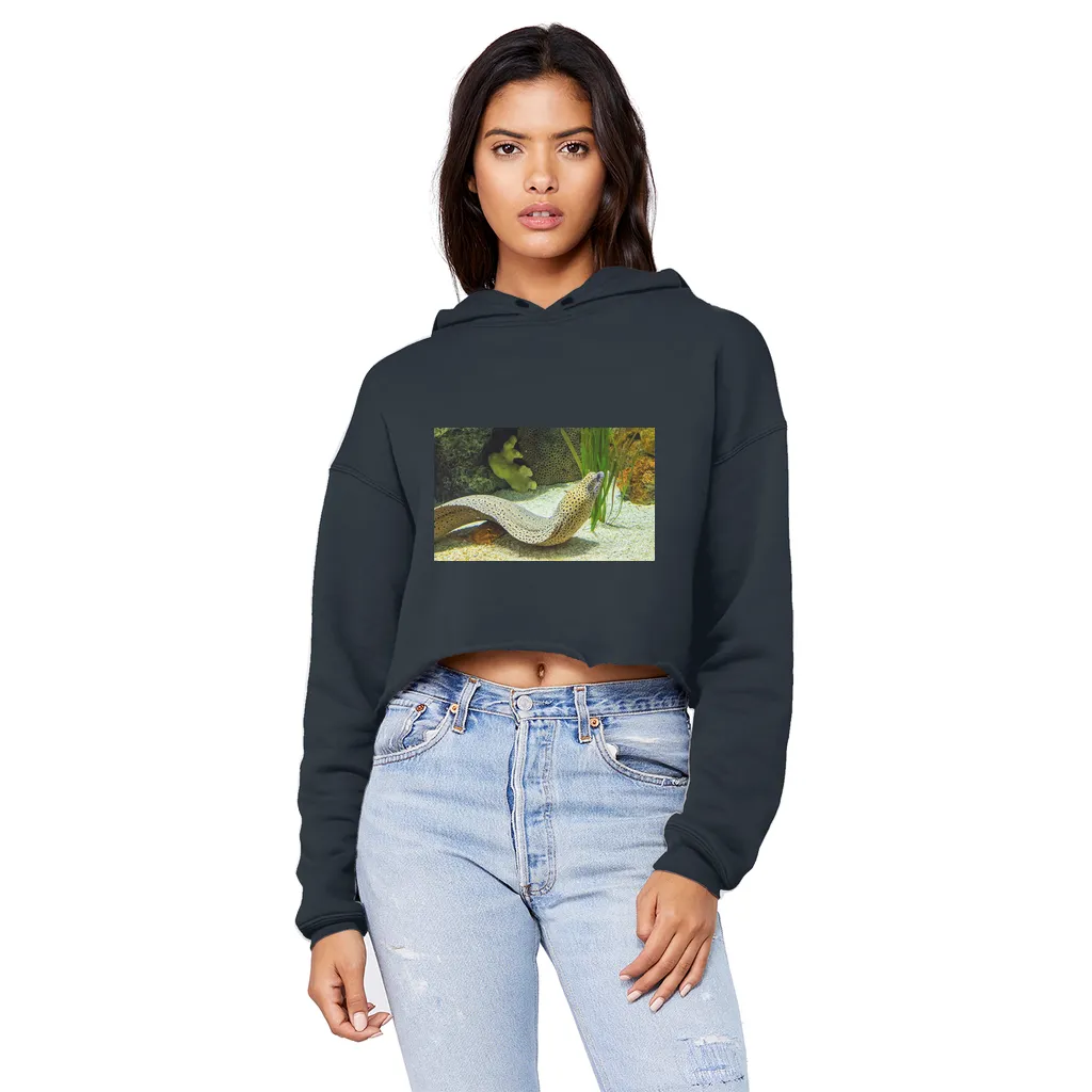 Yellow Eel Unisex Cropped Raw Edge Boyfriend Hoodie