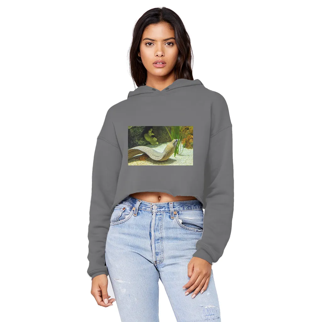 Yellow Eel Unisex Cropped Raw Edge Boyfriend Hoodie