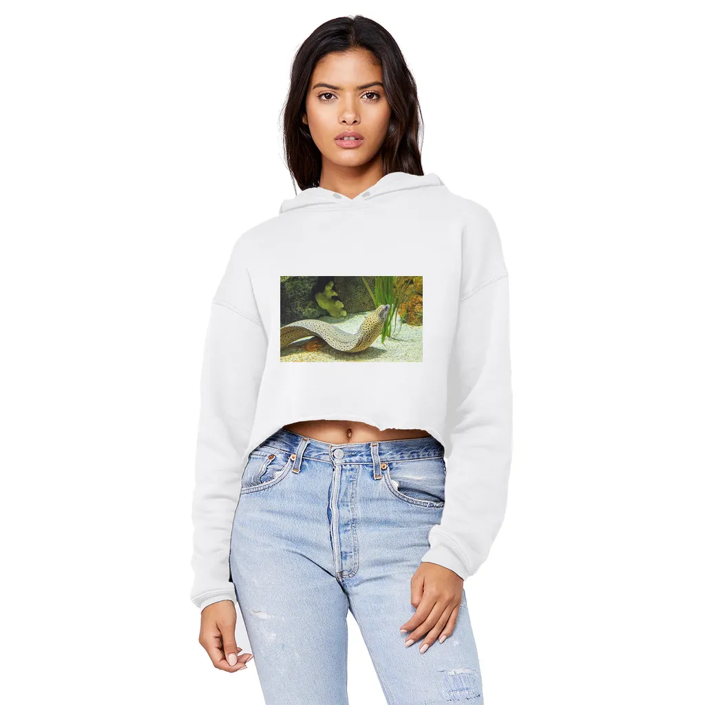 Yellow Eel Unisex Cropped Raw Edge Boyfriend Hoodie
