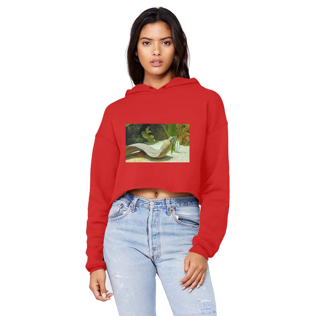 Yellow Eel Unisex Cropped Raw Edge Boyfriend Hoodie