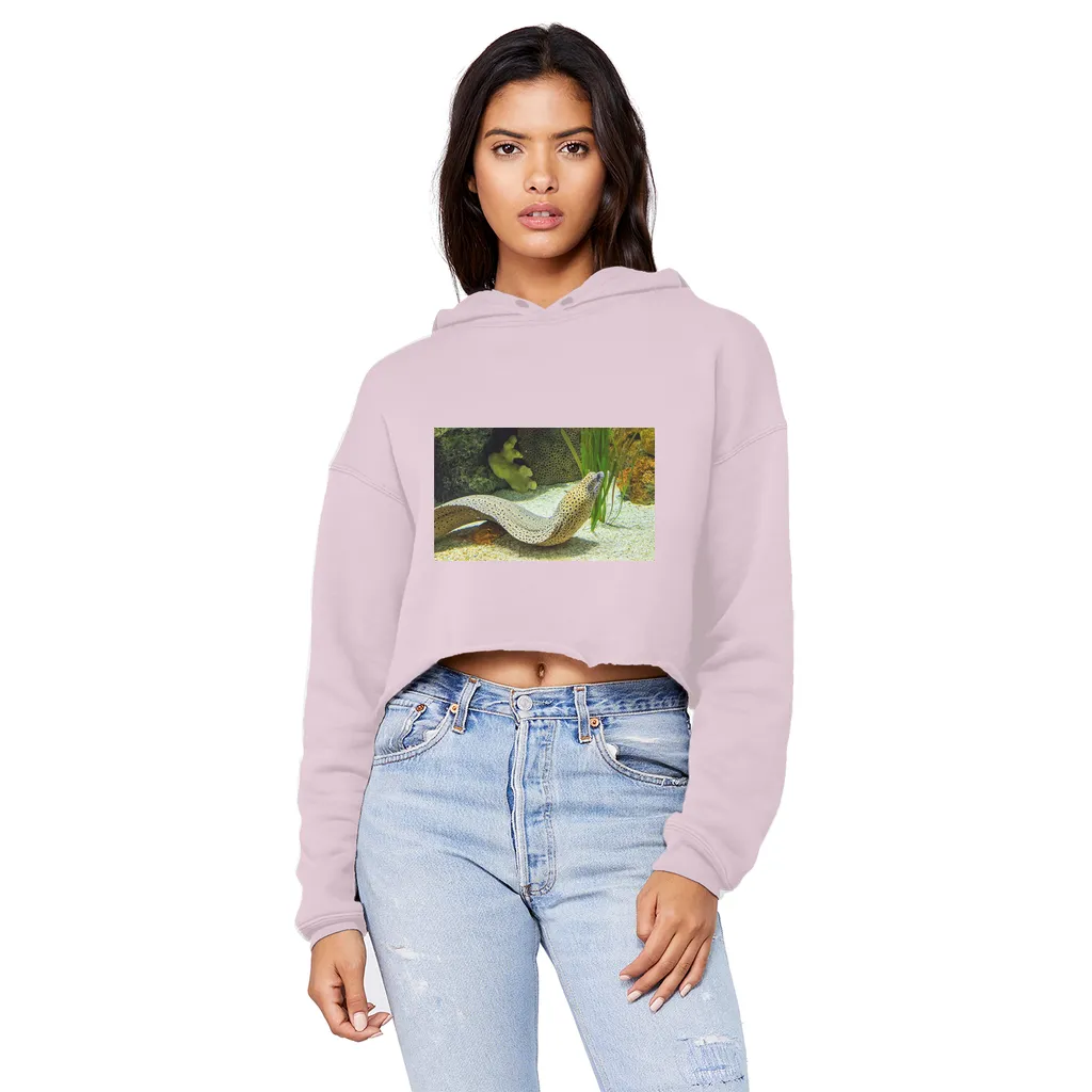 Yellow Eel Unisex Cropped Raw Edge Boyfriend Hoodie