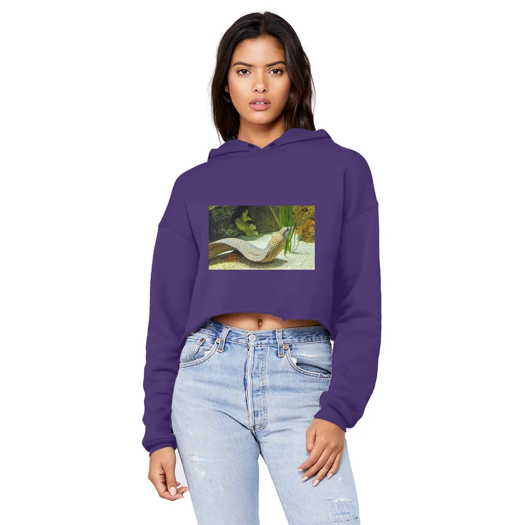 Yellow Eel Unisex Cropped Raw Edge Boyfriend Hoodie