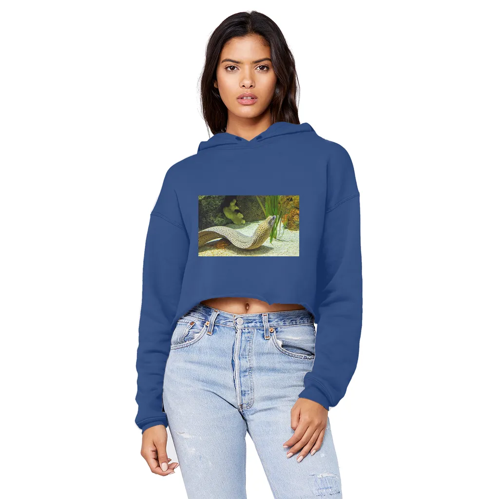 Yellow Eel Unisex Cropped Raw Edge Boyfriend Hoodie